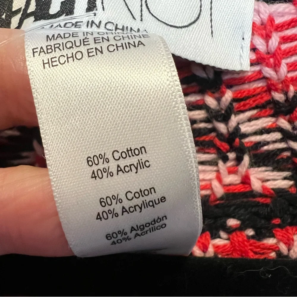 NWT Anthropologie x Beach Riot Black Red Fair Isle Sweater Cardigan Size Small